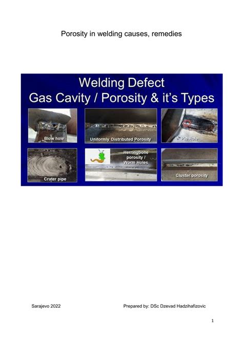 welding porosity causes and remedies